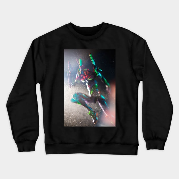 EVA Unit 01 on the Run Crewneck Sweatshirt by Mikes Monsters